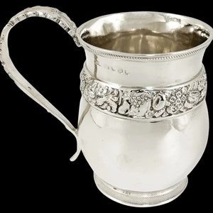 Antique William IV Joseph Angell sterling silver lady’s mug / Christening cup 1817