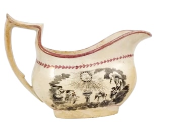 Antique Georgian Princess Charlotte Royal commemorative Staffordshire lustre pottery jug/creamer