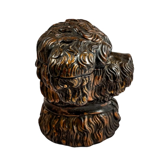 bernard bloch tobacco jar 19th Century Bernard Bloch Austrian Figural Lidded Dog Head Tobacco Jar  Humidor