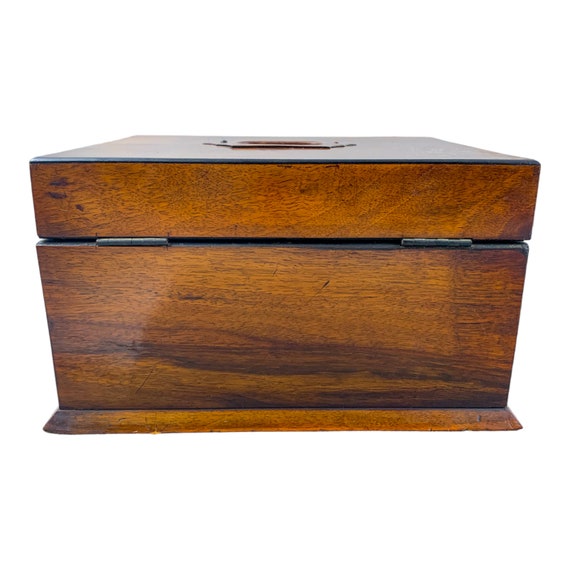 Antique Victorian walnut work and jewellery box w… - image 5