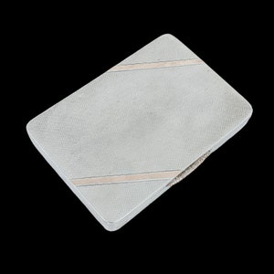 Antique sterling silver Art Deco gold washed cigarette / card case with a geometric gold design