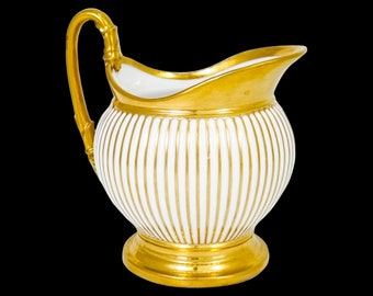 Antique 1830’s French Empire Old Paris porcelain large gilded milk jug / carafe, Jean-Pierre Feuillet