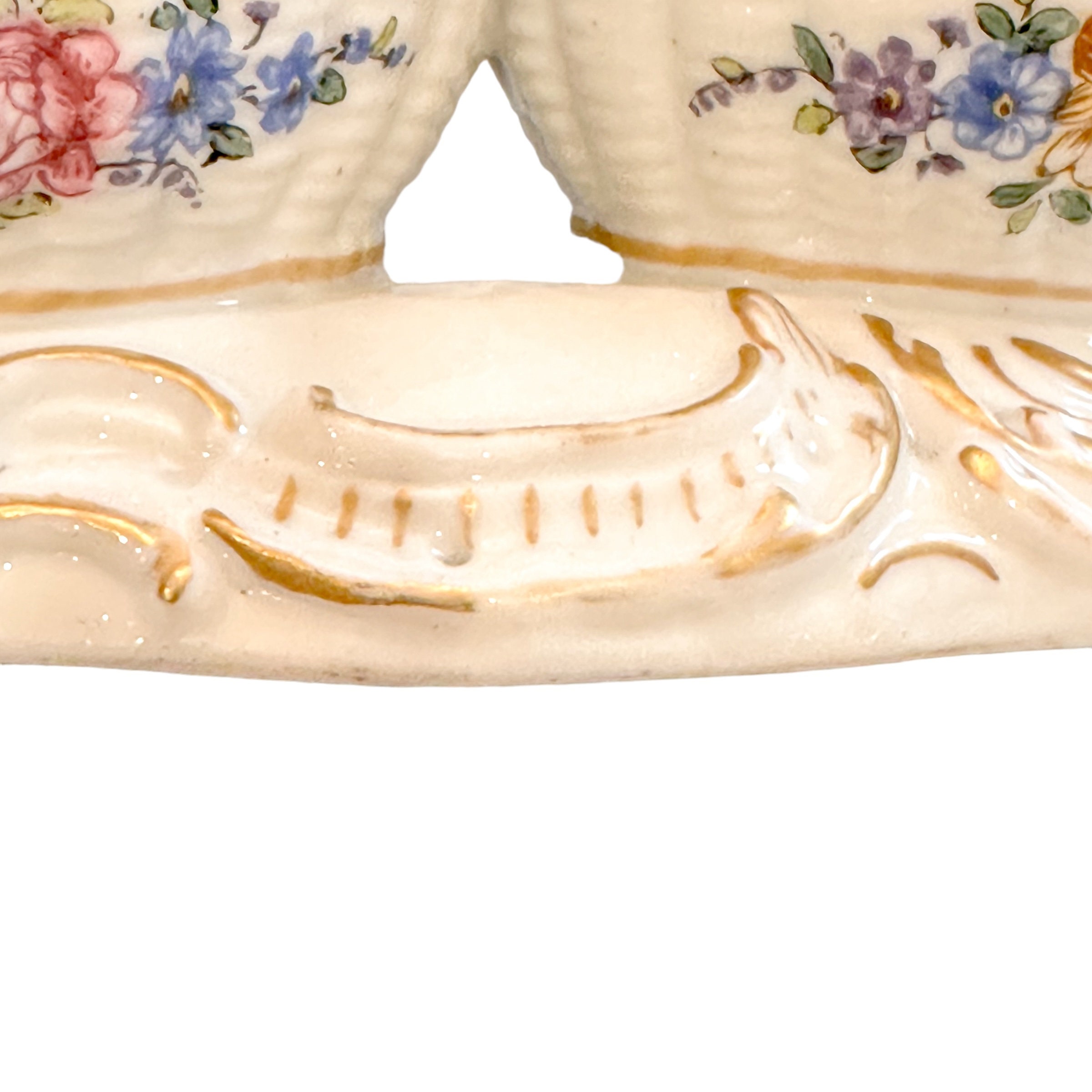 Porcelaine Peinte Allemande Dresden Bouteille Décorative XI