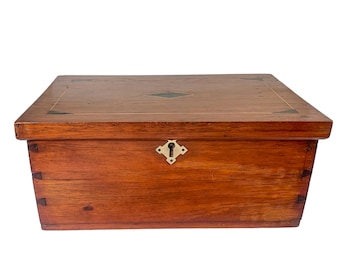 Antique Mid Victorian Coromandel Wood Travelling Fitted Vanity Box