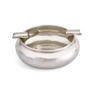 British Raj sterling silver large ashtray by Cooke & Kelvey, with two cigarette rests, early 20th century colonial India