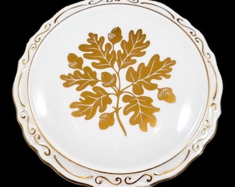 Coalport Fine Bone China Large Box Hand-painted With Gilt Acorns