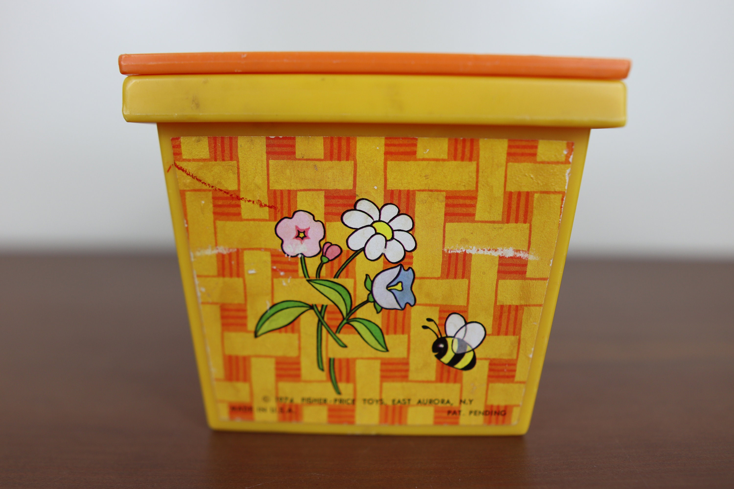 Vintage 1974 Fisher Price Picnic Basket 677 Made in USA Etsy