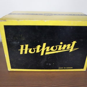 Vintage 1950s General Electric Hotpoint Iron - Plancha de ropa de 6 libras hecha en Canadá con caja original y tarjeta de información