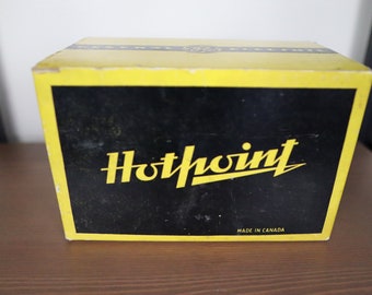 Vintage 1950s General Electric Hotpoint Iron - Canadian Made 6 Lb Clothes Iron with Original Box and Information Card