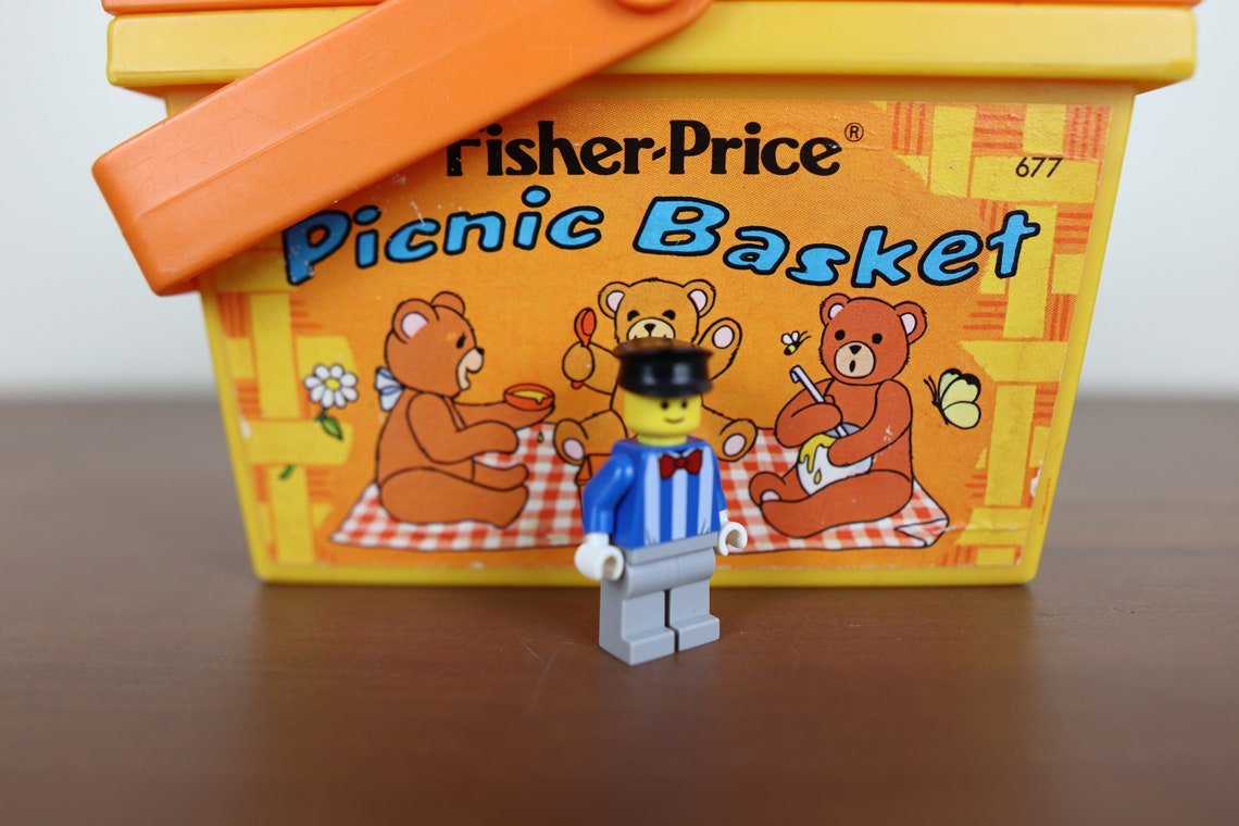 Vintage 1974 Fisher Price Picnic Basket 677 Made in USA Etsy