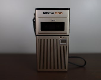 Rare Vintage 1978 Japanese-Made Norcom 550 Dictaphone Minicassette Player/Recorder - Excellent Condition - Battery + Minicassette Included