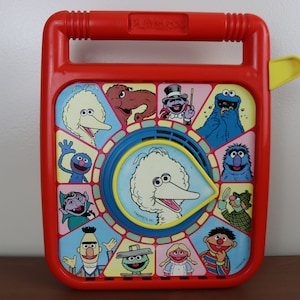 Vintage 1989 Playskool USA-Made Sesame Street Spinning Wheel Toy in Excellent Condition + Very Clean