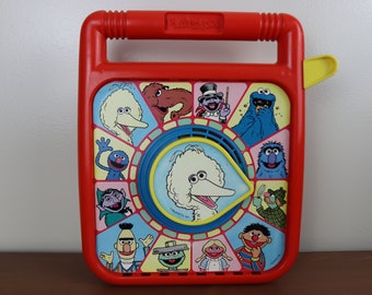 Vintage 1989 Playskool USA-Made Sesame Street Spinning Wheel Toy in Excellent Condition + Very Clean