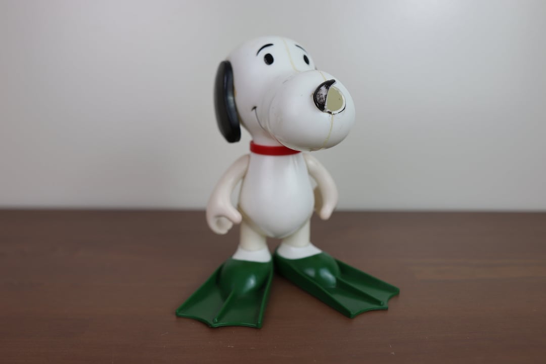 SNOOPY　1965 1966 made in USA Glass 1965 Snoopy Exercise Peanuts Snoopy & Woodstock