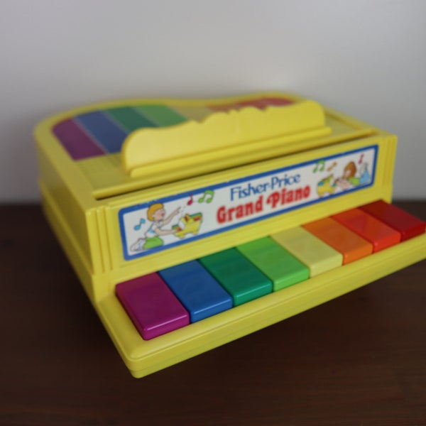 Vintage 1986 Fisher Price "Grand Piano" with Rainbow Keys - Made in USA - Excellent Condition