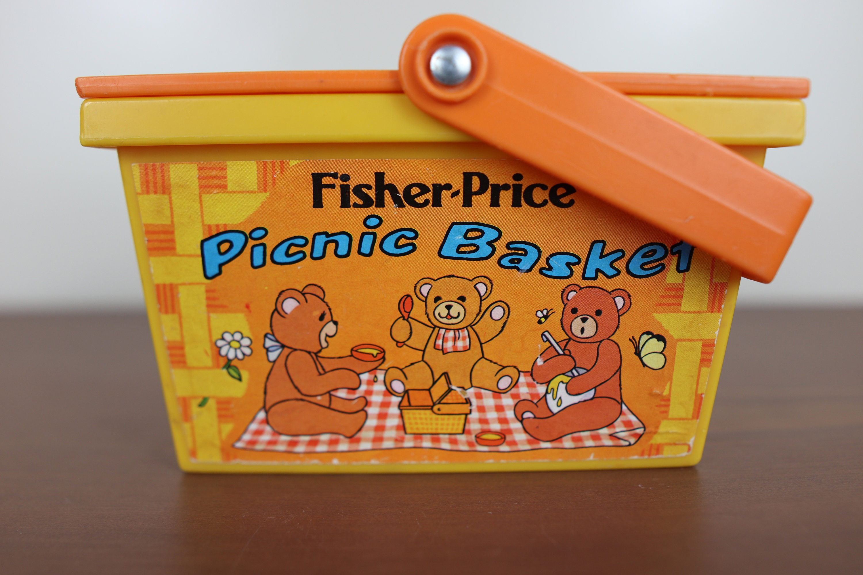 Vintage 1974 Fisher Price Picnic Basket 677 Made in USA Etsy