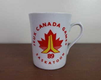 Vintage 1989 Jeux Canada Games Saskatoon Ceramic Mug - Excellent Condition