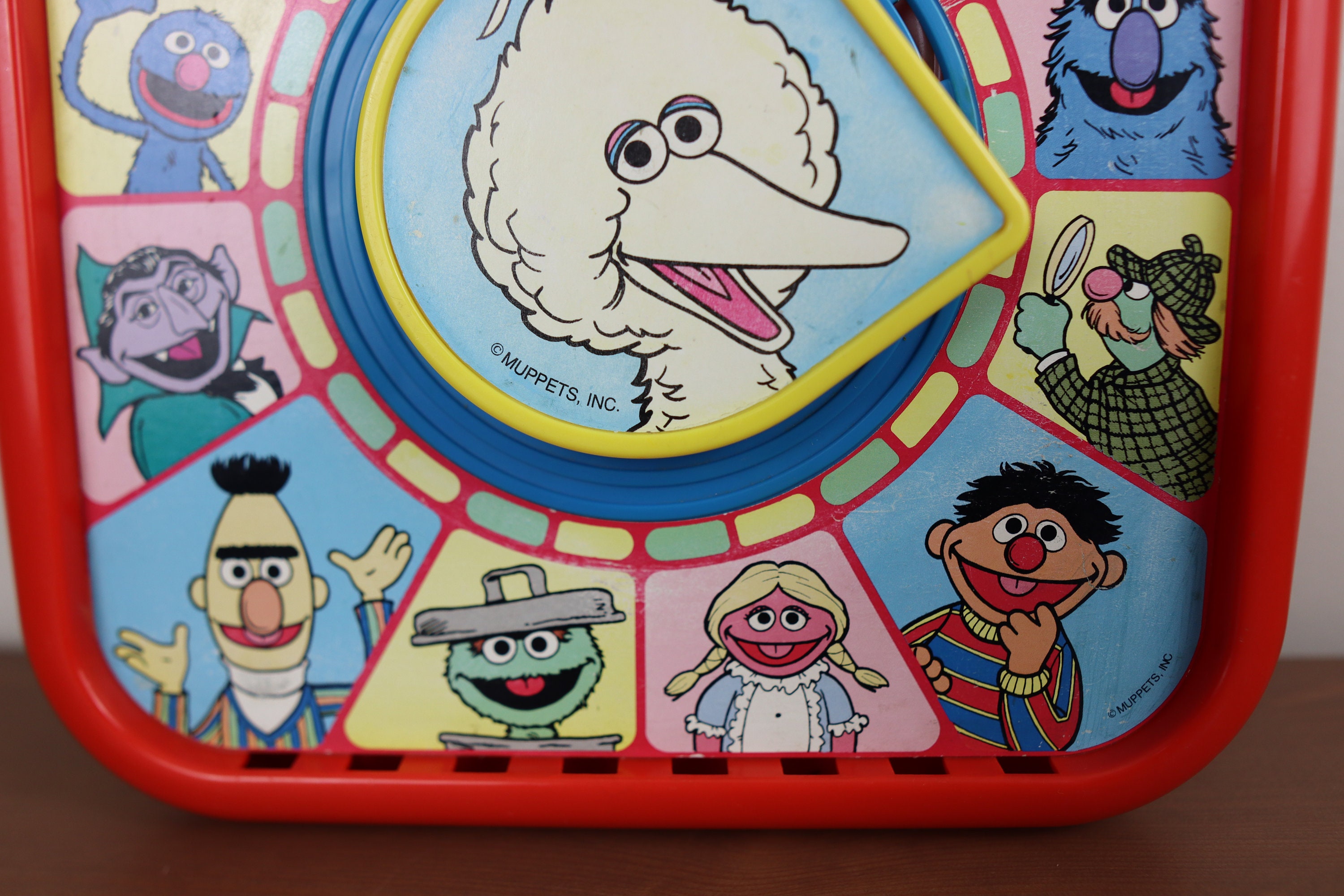 Vintage 1989 Playskool Usamade Sesame Street Spinning Wheel Toy in