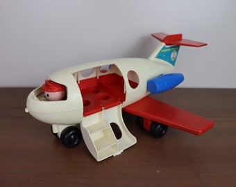 Classic Vintage 1970 USA-Made Fisher Price Little People "Fun Jet" #183 - Excellent Condition + Very Clean