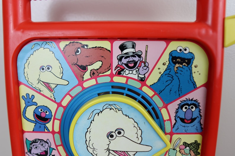 Vintage 1989 Playskool Usamade Sesame Street Spinning Wheel Toy in