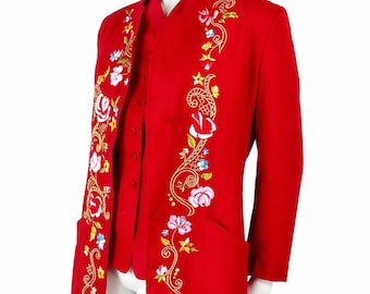 Archivo años 80 años 90 Y2K Kenzo Jeans Estampado de dragón japonés asiático Denim Cuello de piel sintética Abrigo vintage Chaqueta