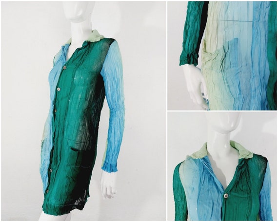 Issey Miyake Japanese Origami Geisha Pleated Pleats Please Blue  