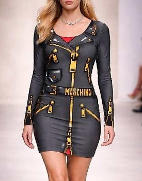 Moschino Couture Runway Y2k Archive Sims Pixel Capsule Gamer Belt Gameboy  Video Optical Illusion Short Mini Dress - Etsy Hong Kong