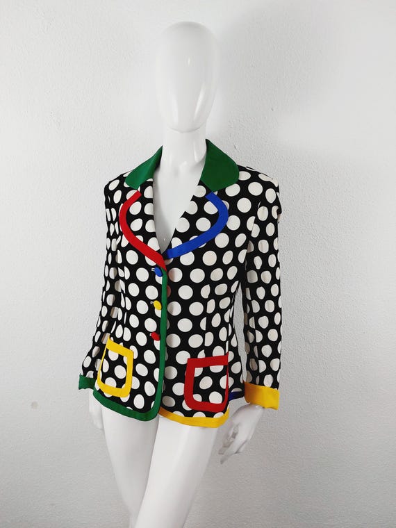 Moschino Cheap and Chic White Black Polka Dot Dotted Flared Women