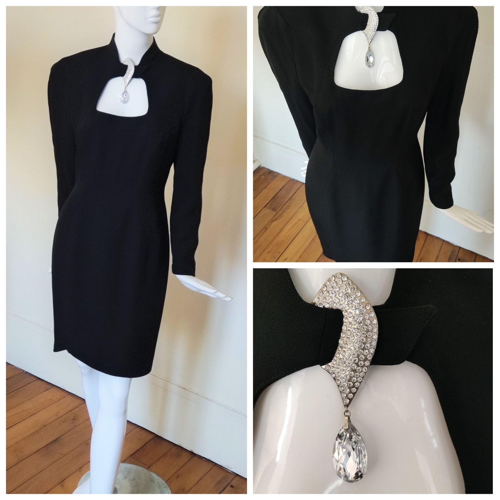 women's black leather dress Venus Leather Dress 6 / Black Leather with Black Suede lacing cording main image 1