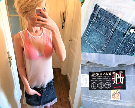 Rare Jean Paul Gaultier 90’s JPG Vintage Jeans Bl… - image 1