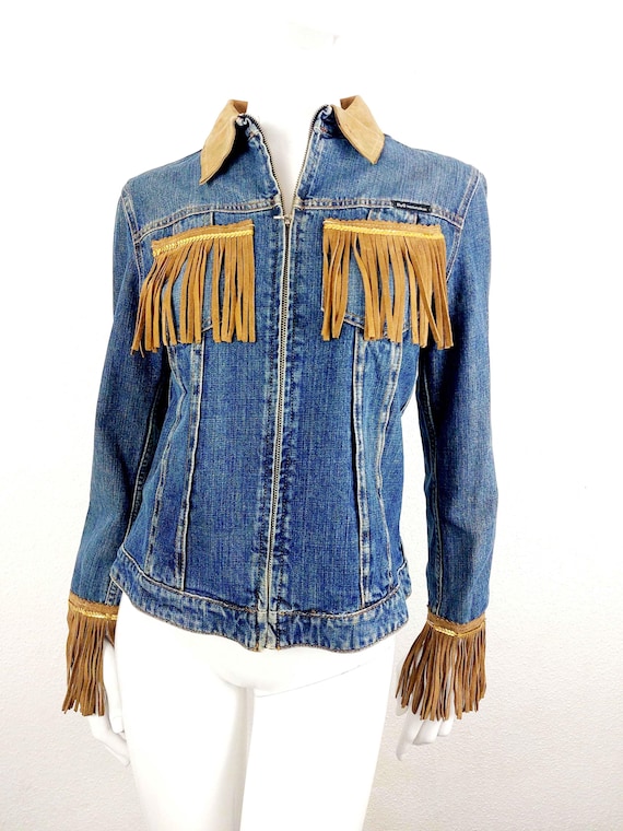 Vintage Dolce and Gabbana D&G Women Blue Lace up Leather Trims