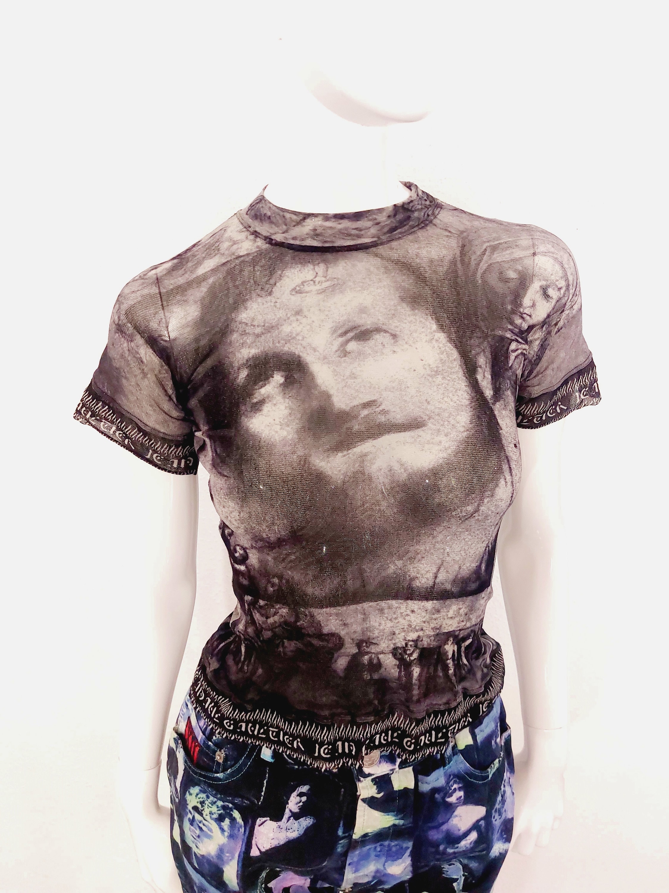 Jean Paul Gaultier SS 1998 Jesus Christ Mesh Unisex Baroque Jean Paul Gaultier SS 1998 Jesus Christ Mesh Unisex Baroque