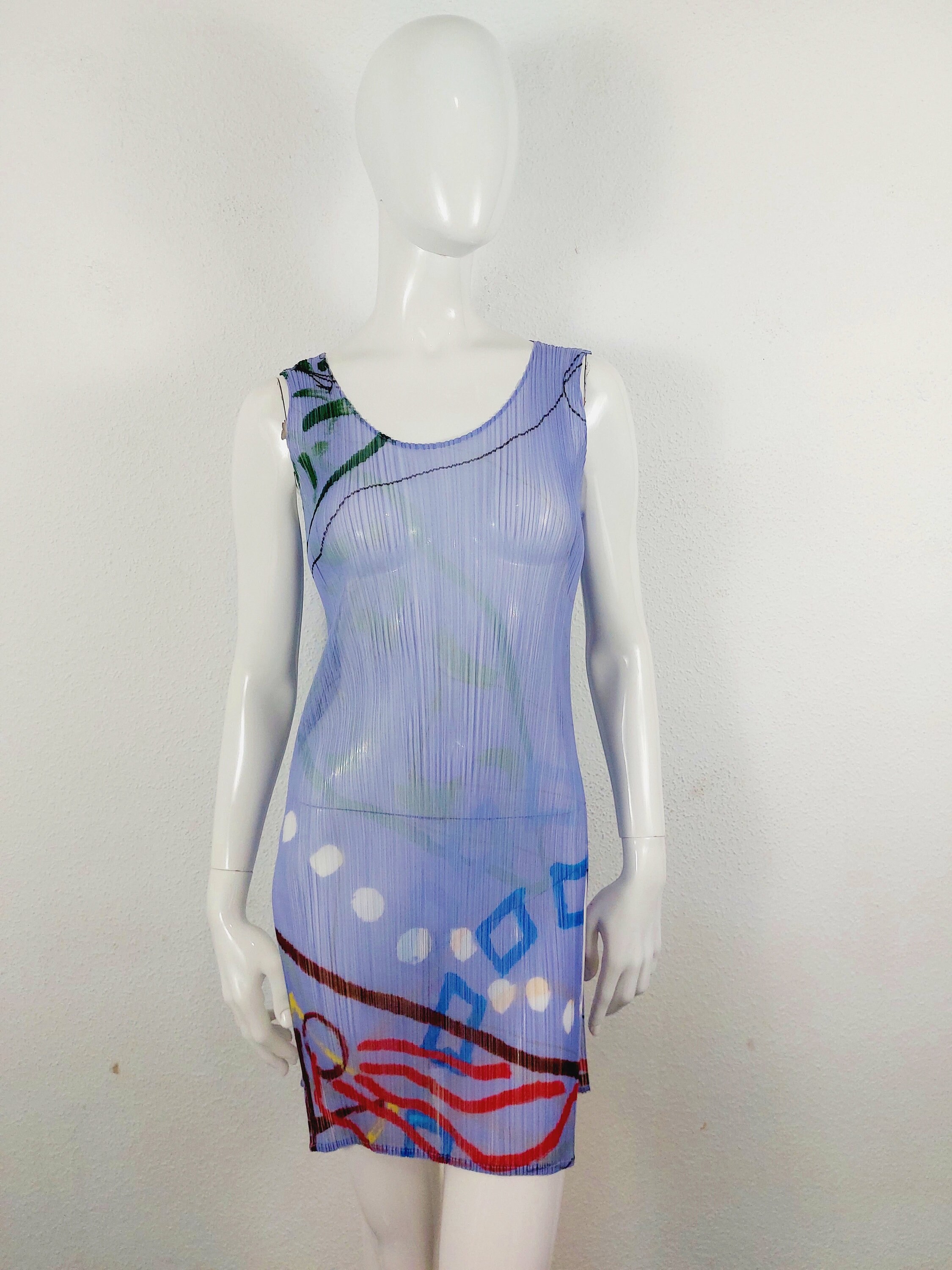 Issey Miyake Pleats Please Lavender Purple Japanese Floral