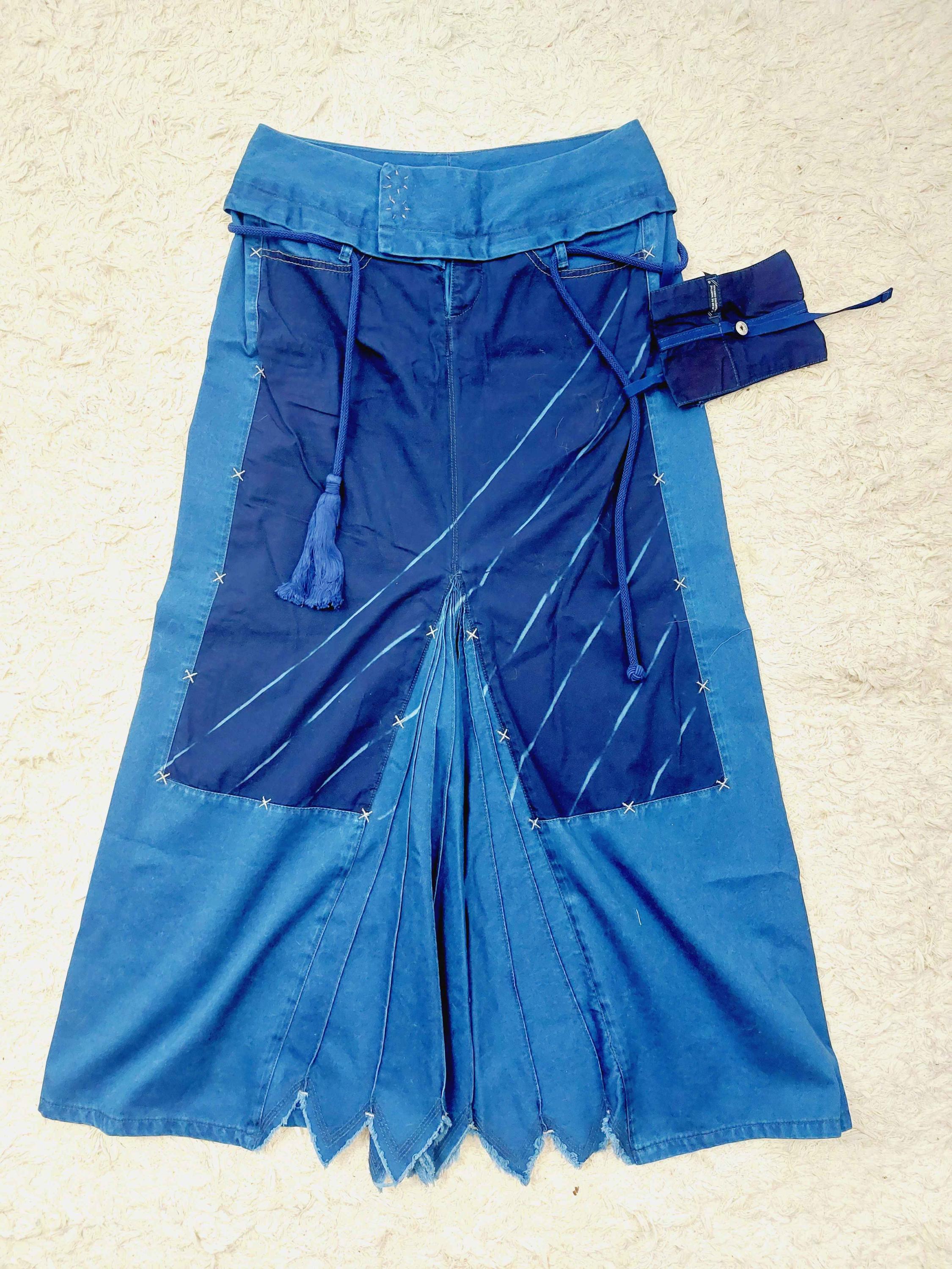 Jupe En Jean Destructurée Girbaud – Taille 40 – Longue, Style Bohème Chic – Vintage