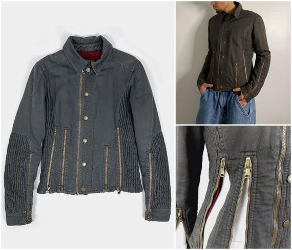 D&G Dolce and Gabbana Zip Zipper Panel Metal Denim Vintage 90s Y2K