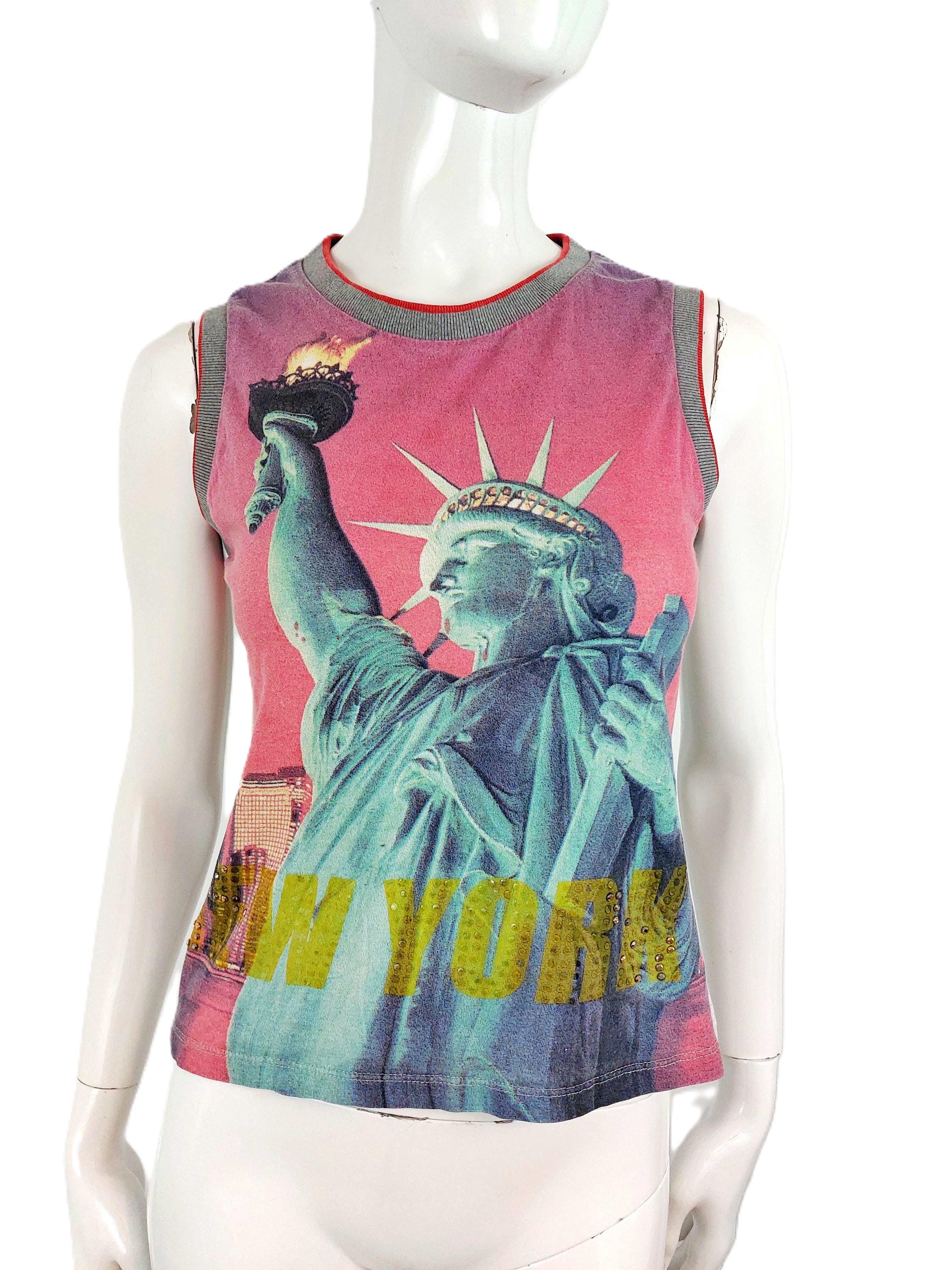 激レア　ドルガバ　Statue of Liberty tanktop Dolce and Gabbana D&G New York Statue of Liberty Rhinestone