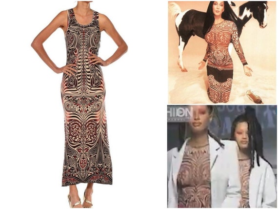 dragon tattoo printed maxi dress Japanese Dragon And Phoenix Tattoo Print Sleeveless Knee Length Dress, Dragons Fashion Summer Maxi Dress For Women