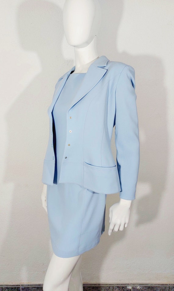 Thierry Mugler Baby Blue Elegant Work Business Si… - image 2