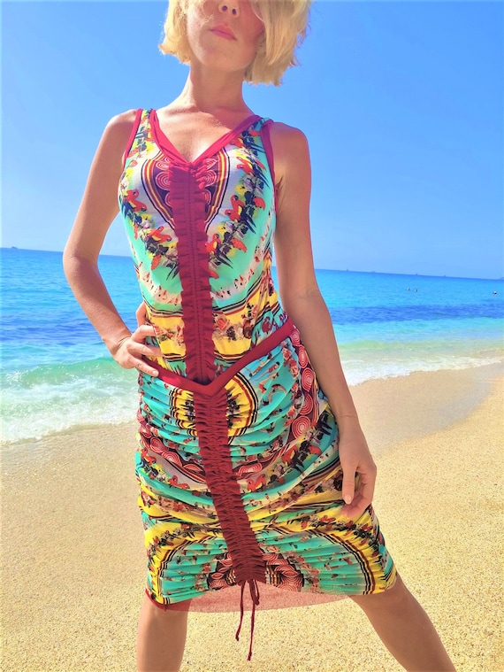 Jean Paul Gaultier JPG Soleil Diving Parrot Bird Tropical Swimmers