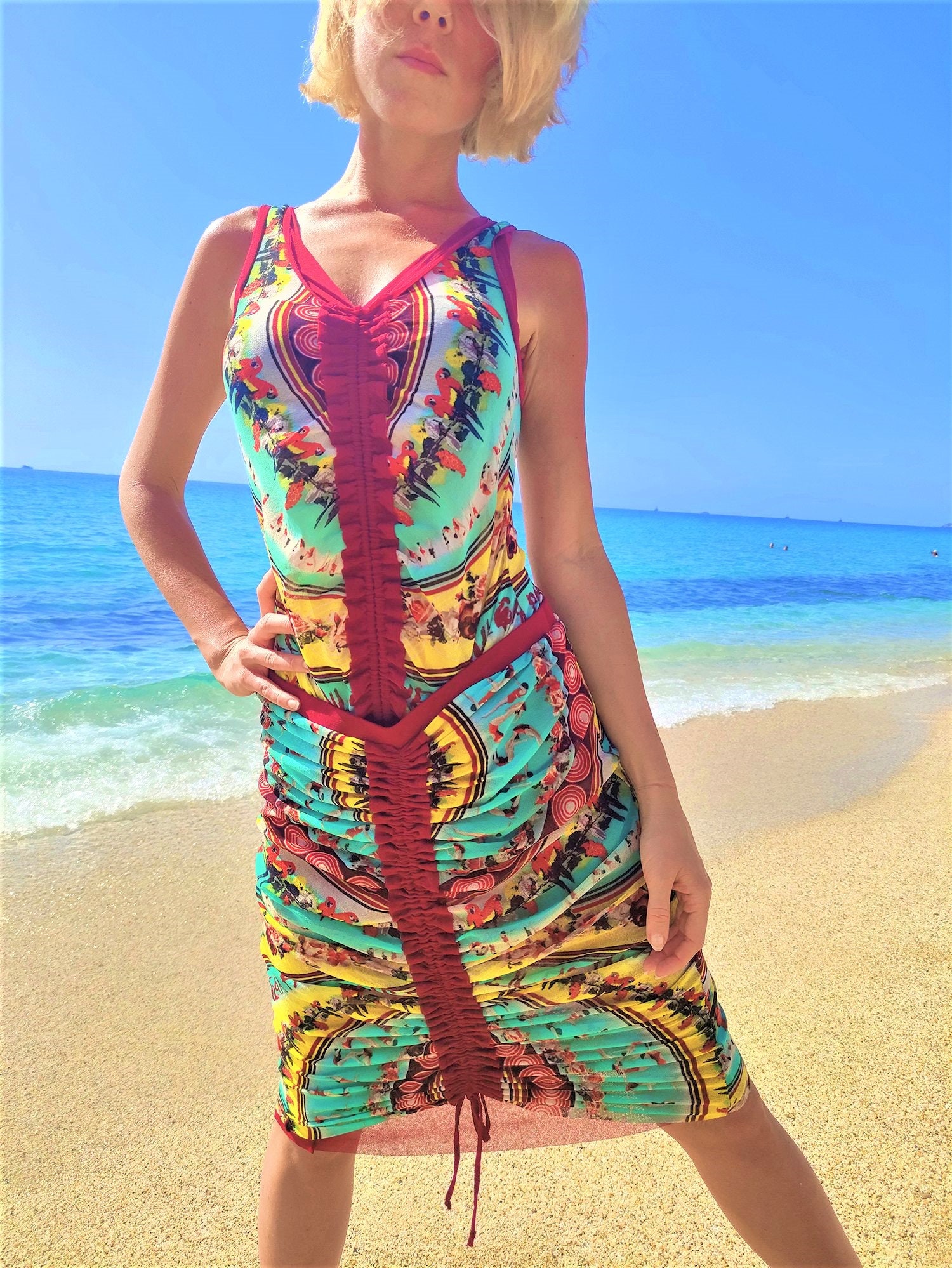 Jean Paul Gaultier JPG Soleil Diving Parrot Bird Tropical Swimmers  