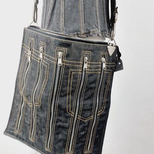 Dolce and Gabbana  d&g denim jeans zipper ZIP all around messenger shoulder crossbody bag