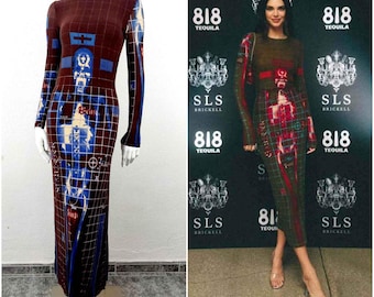 Jean Paul Gaultier Vintage 1996 Cyberbaba Kendall Jenner Runway Tattoo X-ray Skeleton Maxi Dress