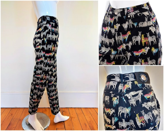 1990s Vintage Gianni Versace Jeans Couture Black Pants in Ombre