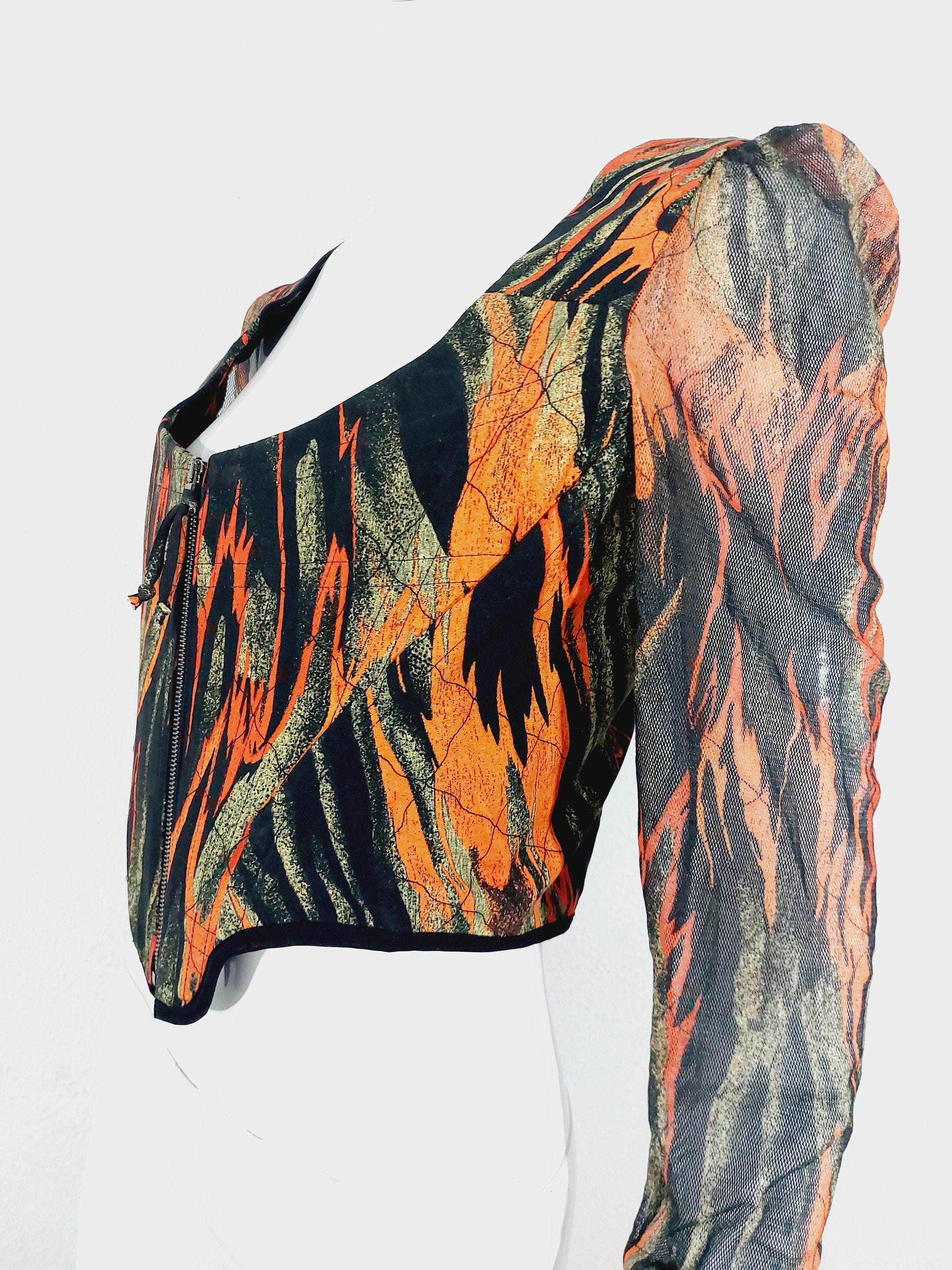 Vivienne Westwood Portrait Flame Mesh Net Sleeves Euphoria