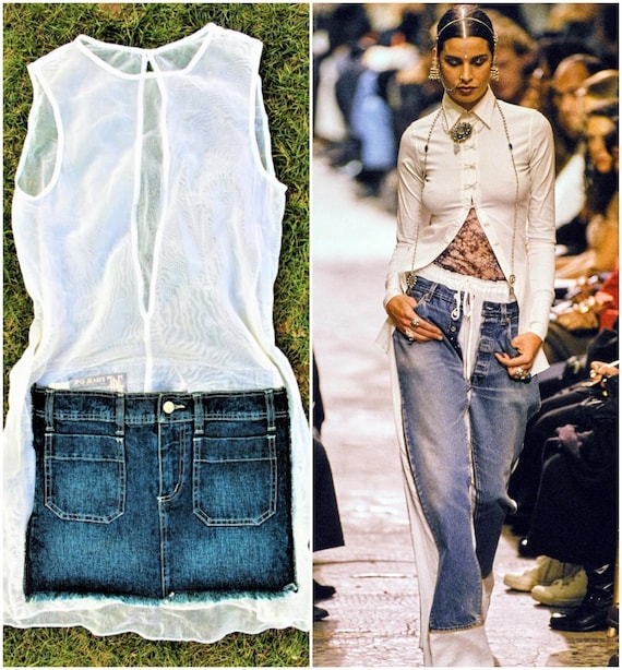 Jean Paul Gaultier Floating Skirt Runway 90's JPG Vintage Jeans