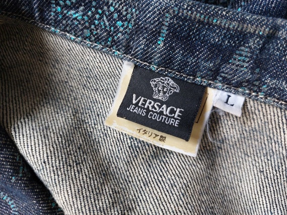 Vintage 70's Versace Jeans Couture Denim Casino C… - image 3