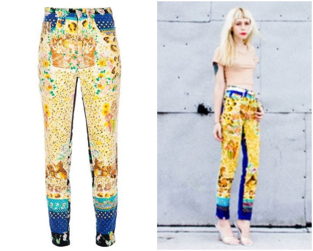 Yellow Versace Pants - Etsy
