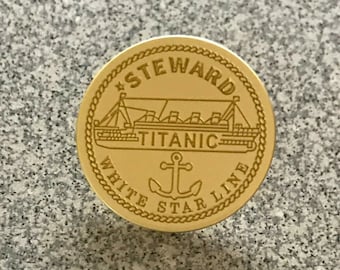 White Star Line - RMS Titanic - Steward's Badge Pin, Excellent Replica! 1912