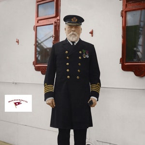 Colorized RMS Titanic Captain E.J. Smith Portrait Print, High Quality Historic Maritime Image, Vintage Ship Captain Wall Art