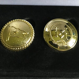 Marconi & White Star Line RMS Titanic Officers Button Set | Replica Brass Wireless and Officer Uniform Buttons in Display Case
